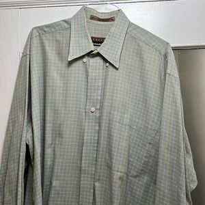 Men’s Robert Talbott green button down.